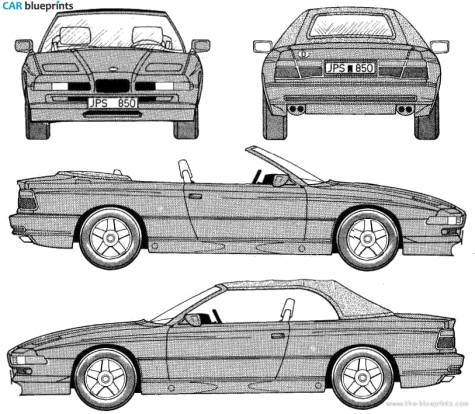 1989 BMW 850i Cabriolet blueprint